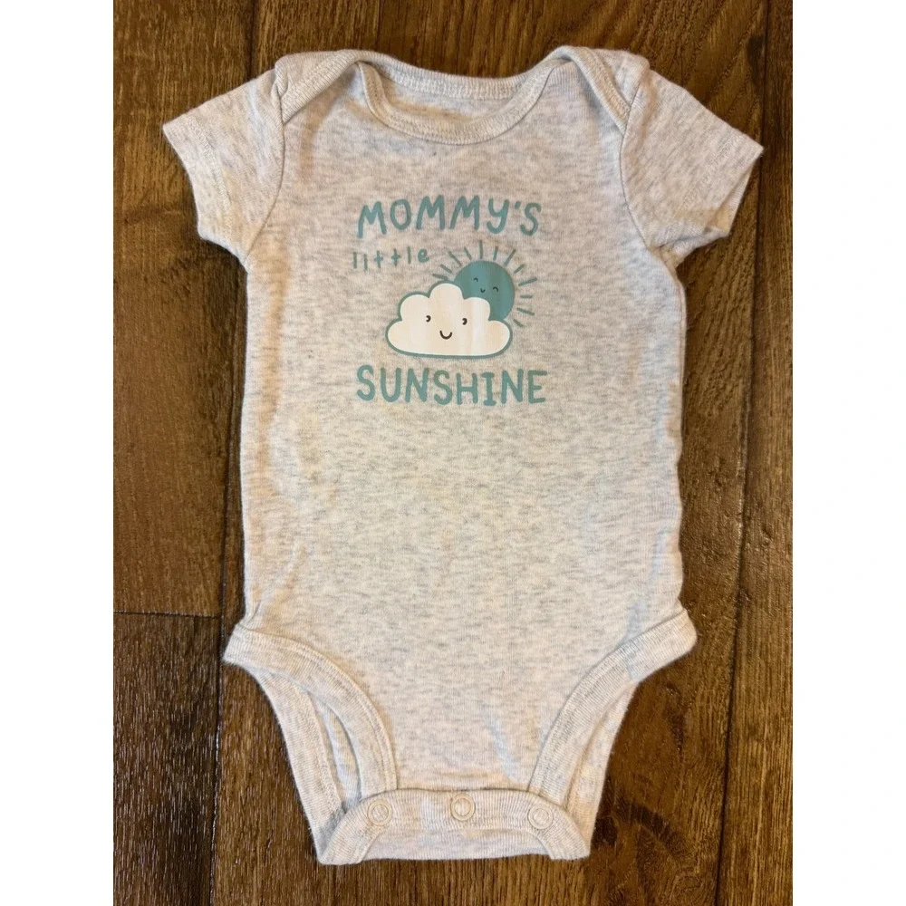 Carters Baby Newborn Short Sleeved Boys Bodysuits Shirts Romper Clothes Lot of 5